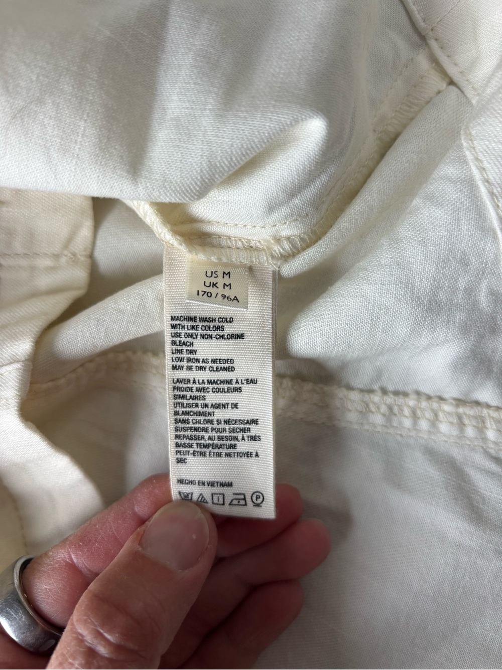 Free People Ivory Lace-Up Corset Puff Sleeve Cream Blouse Cottagecore Prairie M - Picture 7 of 10